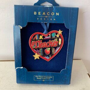BEACON DESIGN #1 TEACHER THE FINEST ORNAMENTS MADE IN USA SOLID BRASS